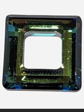 Retired Swarovski 4439 Square Ring 14mm Crystal Bermuda Blue Genuine Lot of 6